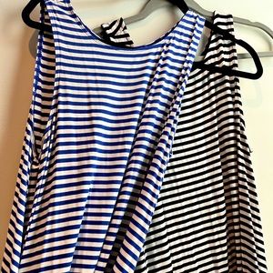 2 soft striped jersey swing dresses